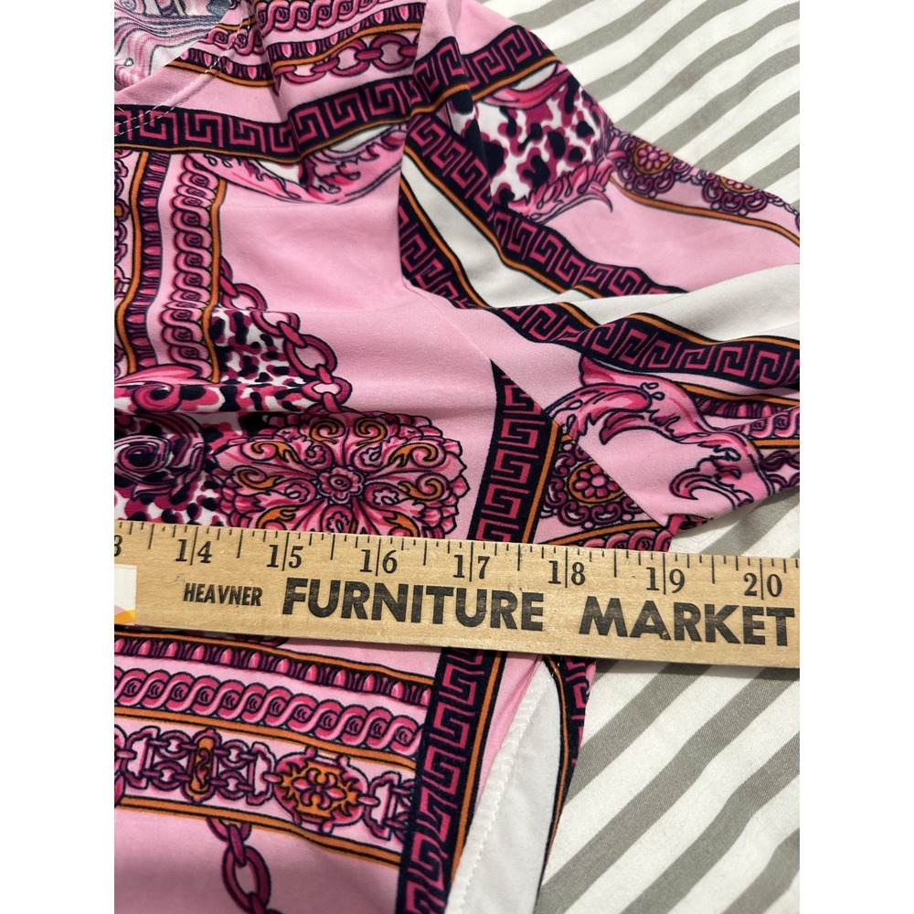 Peter NyGard Womens Medium Top Pink 3/4 Sleeve Chic Colorful Stretch Thin Y2K - Picture 6 of 12